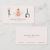 Yoga Instructeur Vrouwen Boom Pose Licht Roze Visitekaartje (Voorkant / Achterkant)