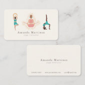 Yoga Instructeur Vrouwen Boom Pose Licht Tan Visitekaartje (Voorkant / Achterkant)