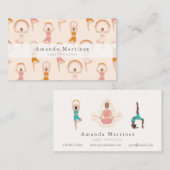 Yoga Instructeur Vrouwen Yoga Pose Licht Roze Visitekaartje (Voorkant / Achterkant)