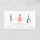 Yoga Instructeur Vrouwen Yoga Pose Licht Tan Visitekaartje (Achterkant)