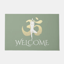 Yoga-instructeur WelkomstMeditation Pose OM-symboo Deurmat