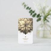 Yoga Instructeur Wellness Spa Elegante Witte Lotus Visitekaartje (Staand voorkant)