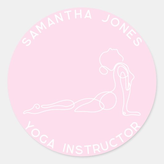 Yoga instructeur yogi pose moderne studio business ronde sticker (Voorkant)