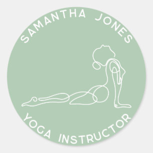 Yoga instructeur yogi pose moderne studio business ronde sticker