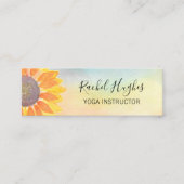 Yoga Instructeur Zonnebloem Waterverf Mini Visitekaartje (Voorkant)