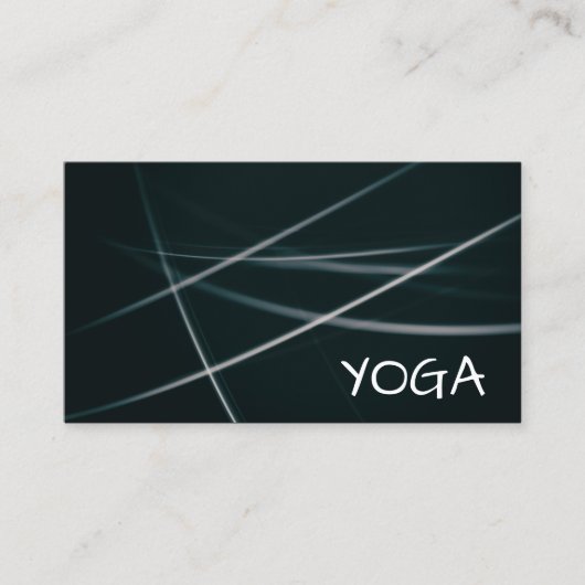 Yoga Instructor Abstract Black White Lights Curves Visitekaartje (Voorkant)