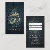 Yoga Instructor Appointment Bodhi Leaf OM Symbol Afsprakenkaartje (Voorkant / Achterkant)