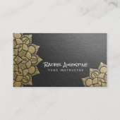 Yoga Instructor Black Gold Embossed Mandala Floral Visitekaartje (Voorkant)