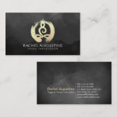 Yoga Instructor Black & Gold Meditation ZEN-symboo Visitekaartje (Voorkant / Achterkant)