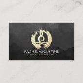 Yoga Instructor Black & Gold Meditation ZEN-symboo Visitekaartje (Voorkant)