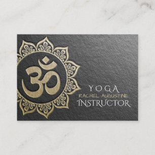 YOGA Instructor Black Gold OM Mandala Benoeming Afsprakenkaartje