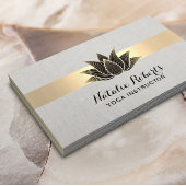 Yoga Instructor Black Lotus Gold Stripe Elegant Visitekaartje