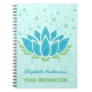 Yoga Instructor   Blauwe Lotus Flower Zen Meditati Notitieboek