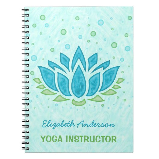 Yoga Instructor | Blauwe Lotus Flower Zen Meditati Notitieboek (Voorkant)