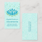Yoga Instructor | Blauwe Lotus Flower Zen Meditati Visitekaartje (Voorkant / Achterkant)