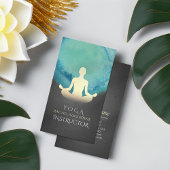 Yoga Instructor Blauwgroen Black Gold Meditation P Visitekaartje