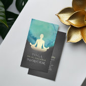 Yoga Instructor Blauwgroen Black Gold Meditation P Visitekaartje