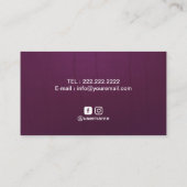 Yoga Instructor Blauwgroen Mandala Flower  Paars Visitekaartje (Achterkant)