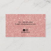 Yoga Instructor Blauwgroen Roos Gold Glitter Manda Visitekaartje (Achterkant)