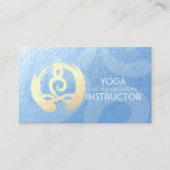 Yoga Instructor Blue & Gold Meditation Pose ZEN OM Visitekaartje (Voorkant)