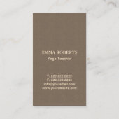 Yoga Instructor Blue Lotus Flower Gold om Symbol Visitekaartje (Achterkant)