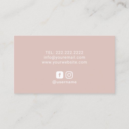 Yoga Instructor Blush Roos Gold Spiral Lotus Visitekaartje (Achterkant)