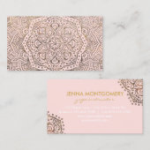 Yoga Instructor Boho | Blush Gold Mandala Elegant Visitekaartje (Voorkant / Achterkant)