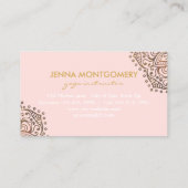 Yoga Instructor Boho | Blush Gold Mandala Elegant Visitekaartje (Achterkant)