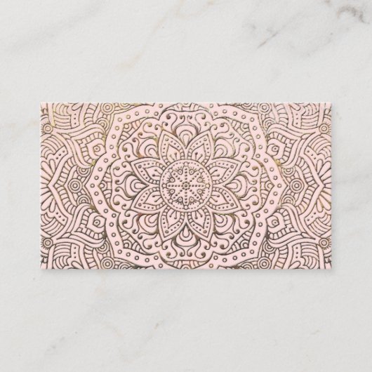 Yoga Instructor Boho | Blush Gold Mandala Elegant Visitekaartje (Voorkant)
