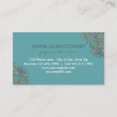 Yoga Instructor Boho | Elegant Blauwgroen Gold Man Visitekaartje (Achterkant)