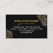 Yoga Instructor | Boho Mandalas Elegant Gold Black Visitekaartje (Achterkant)