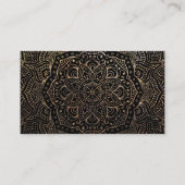 Yoga Instructor | Boho Mandalas Elegant Gold Black Visitekaartje (Voorkant)
