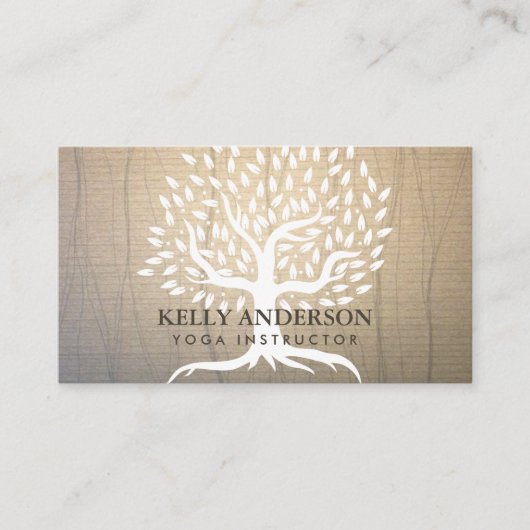 Yoga Instructor Boom Elegant Therapie Visitekaartje (Voorkant)