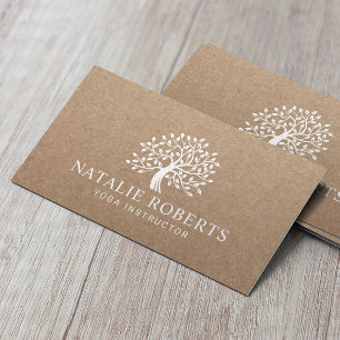 Yoga Instructor  Boom Logo Rustic Kraft Visitekaartje