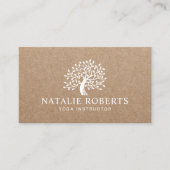 Yoga Instructor  Boom Logo Rustic Kraft Visitekaartje (Voorkant)