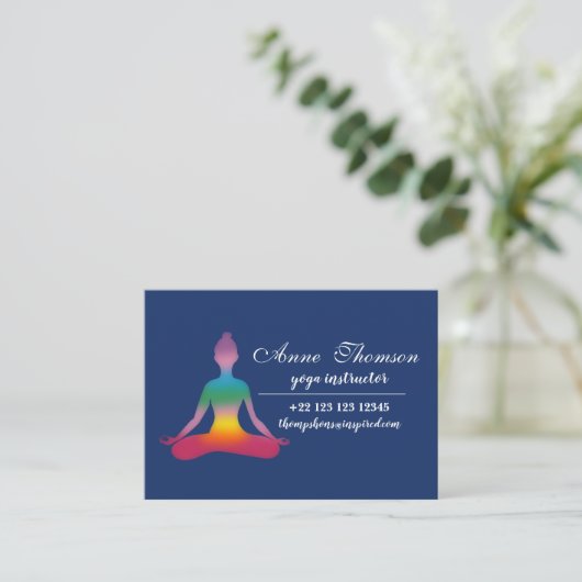 Yoga Instructor Business Card Visitekaartje (Staand voorkant)