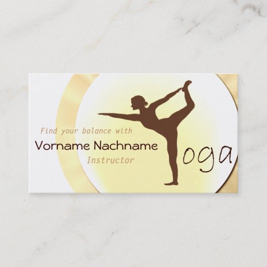 Yoga Instructor Business Card Visitekaartje (Voorkant)