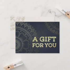 YOGA Instructor Cadeaubon Blue Gold Mandala Kortingskaartje