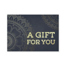 YOGA Instructor Cadeaubon Blue Gold Mandala