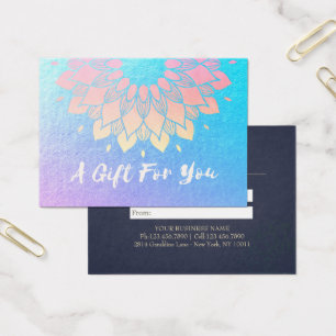 YOGA Instructor Cadeaubon Gold Foil Mandala Visitekaartje