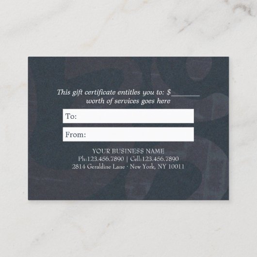 YOGA Instructor Cadeaubon Meditation Zen OM Kortingskaartje (Achterkant)