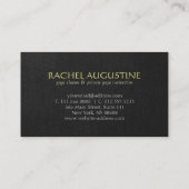 YOGA Instructor Chic Embroidery Black Gold Floral Visitekaartje (Achterkant)