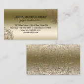 Yoga Instructor Chic Gold | Boho Mandala Pattern Visitekaartje (Voorkant / Achterkant)