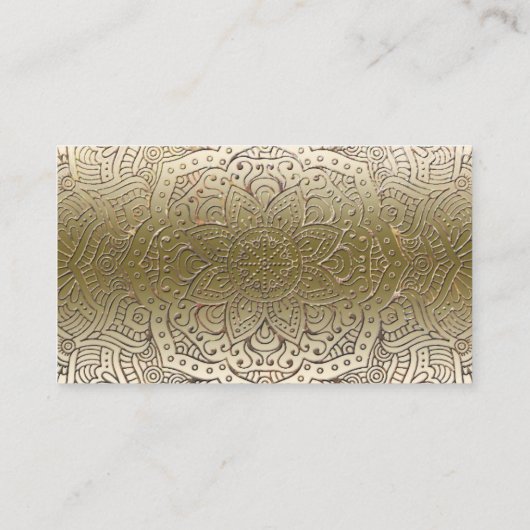 Yoga Instructor Chic Gold | Boho Mandala Pattern Visitekaartje (Achterkant)