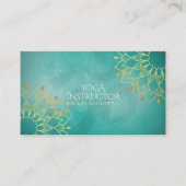 Yoga Instructor Chic Gold Floral om Symbol Mandala Visitekaartje (Voorkant)