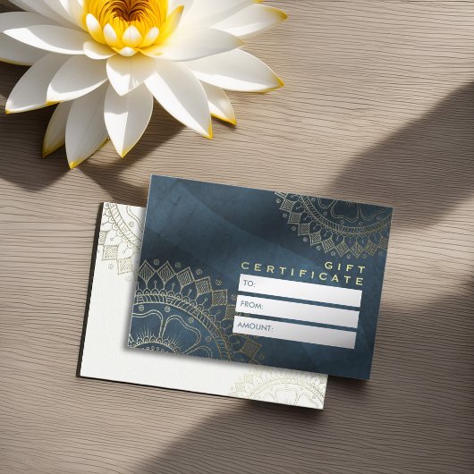 Yoga Instructor Chic Gold Mandala Gift Certificate Kortingskaartje