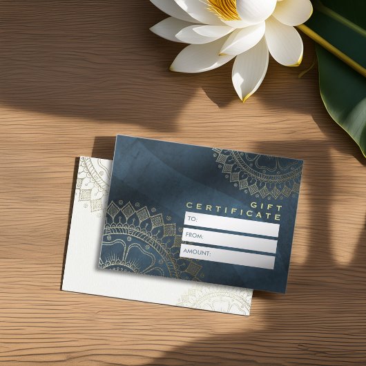 Yoga Instructor Chic Gold Mandala Gift Certificate Kortingskaartje