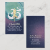Yoga Instructor Class Pass Meditation Pose OM Sign Klantenkaartje (Voorkant / Achterkant)
