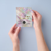 Yoga Instructor Classes Logo Gemarmerde Waterverf Flyer (Hand)