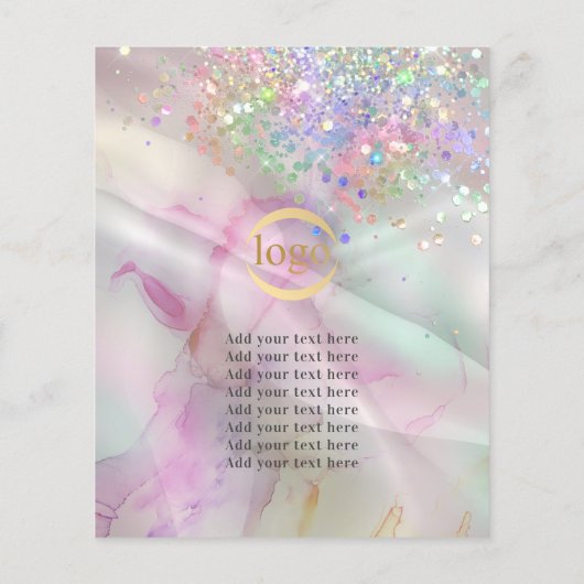 Yoga Instructor Classes Logo Gemarmerde Waterverf Flyer (Achterkant)